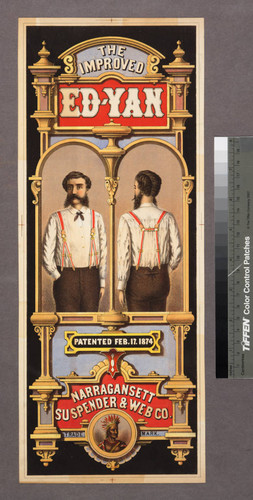 The improved ed-yan patented Feb. 17. 1874. Narragansett Suspender & Web Co. Trade mark