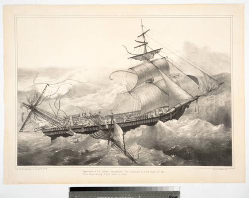 Appearance of the U.S. steamer Massachusetts when dismasted at 2 p.m. Septr. 22d 1854