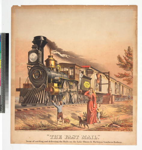 "The Fast Mail." : Scene of catching and delivering the mails on the Lake Shore & Michigan Southern Railway