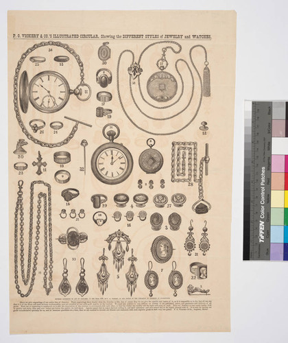 P. O. Vickery & Co.'s illustrated circular, showing different styles of jewelry and watches