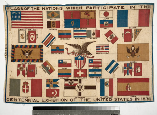 Flags of the nations which participate in the centennial exhibition of the United States in 1876