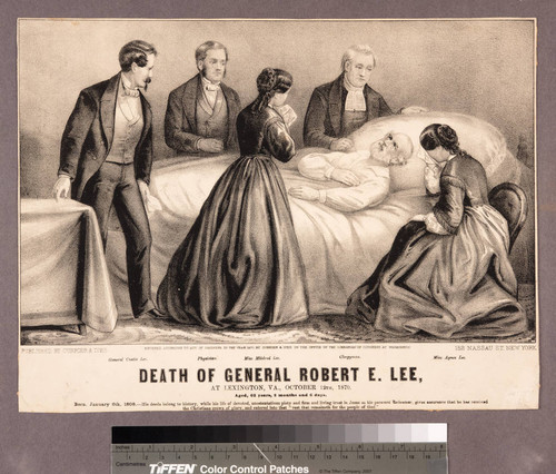 Death of General Robert E. Lee at Lexington, Va., October 12th, 1870, aged, 62 years, 8 months and 6 days