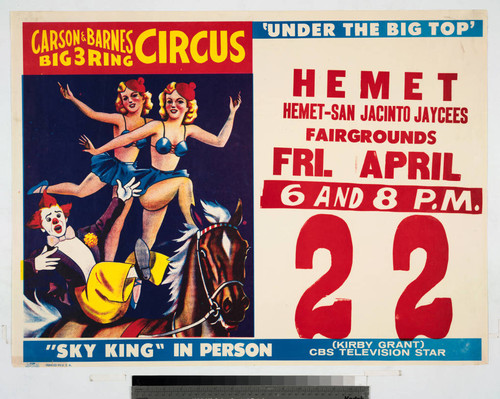 Carson & Barnes Big 3 Ring Circus : ' under the big top