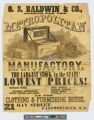 O. S. Baldwin and Co. agents for the Metropolitan Manufactory : Clothing and Furnishing House