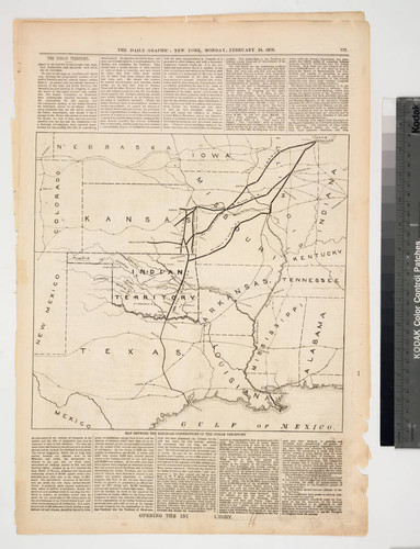 Map showing the railroad connections of the Indian territory