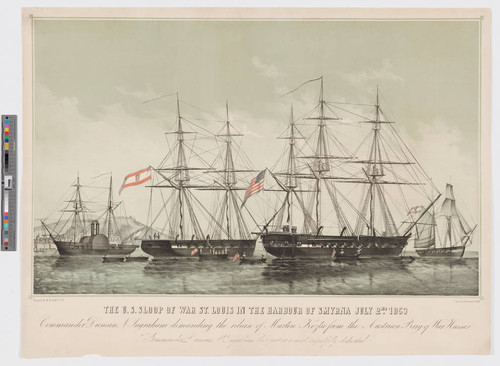 The U.S. sloop of war St. Louis in the harbour of Smyrna July 2nd 1853