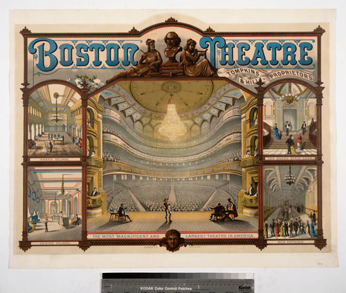 Boston Theatre : Tompkins & Hill, proprietors : the most magnificent and largest theatre in America