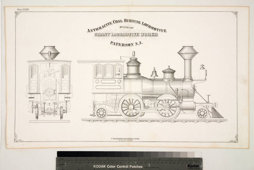 Anthracite coal burning locomotive built by the Grant Locomotive Works Paterson N.J