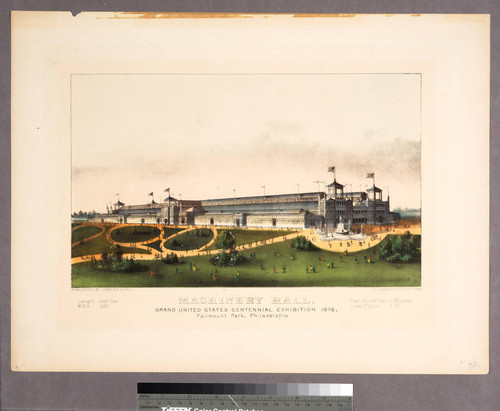 Machinery Hall. Grand United States Centennial Exhibition 1876. Fairmount Park, Philadelphia