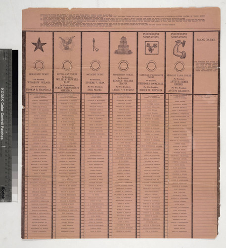 [Election ballot for 1912]