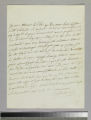 Letter, to Charles-René-Dominique Sochet Destouches, ca, 1781