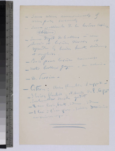 Page of notes regarding beer