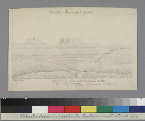 Two buttes, called the 'Table Rocks’ or Hills