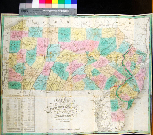 Map of Pennsylvania, New Jersey, and Delaware : constructed from the latest authorities