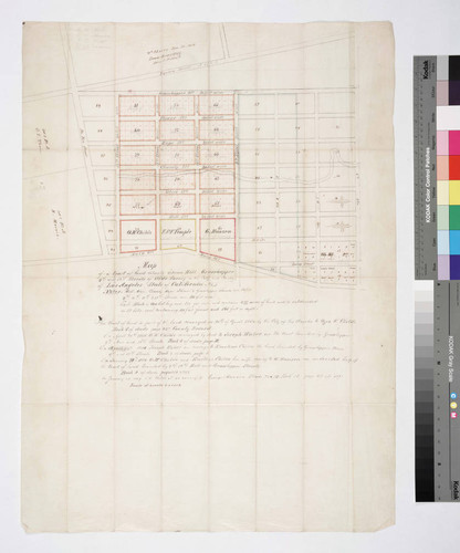 Map of a tract of land situate between Hill, Grasshopper, 9th and 12th Streets of Ord's Survey