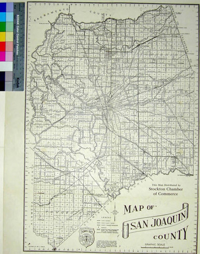 Map of San Joaquin County : this map distributed by Stockton Chamber of Commerce