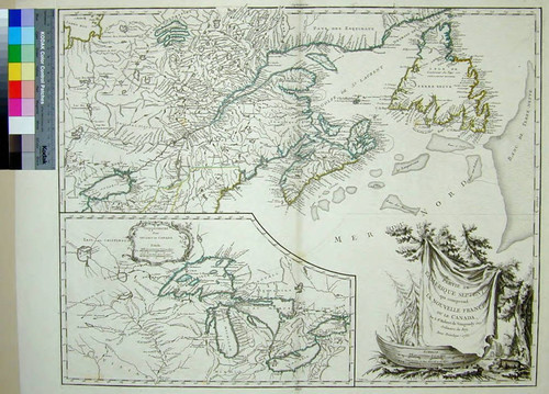 Partie de l'Amerique Septent. qui comprend La Nouvelle France ou Le Canada, Par. le Sr. Robert de Vaugondy Geog. Ordinaire du Roy. Avec Privilege 1755