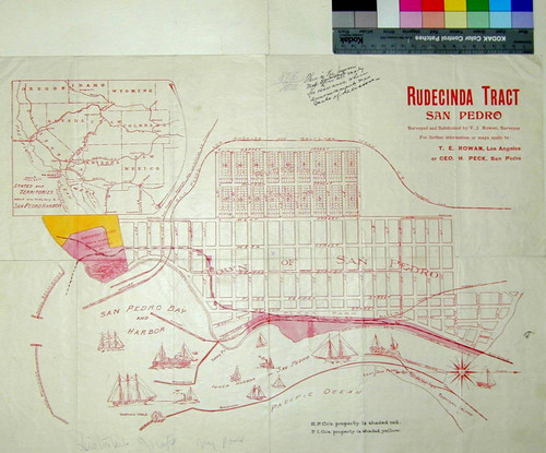 Rudecinda Tract San Pedro / surveyed and subdivided by V.J. Rowan, Surveyor