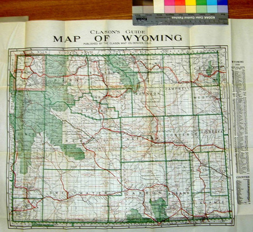 Clason's guide map of Wyoming