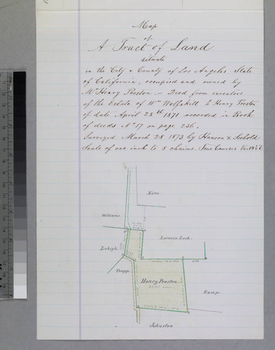 Map of a Tract of land.; owned by Mr. Henry Preston