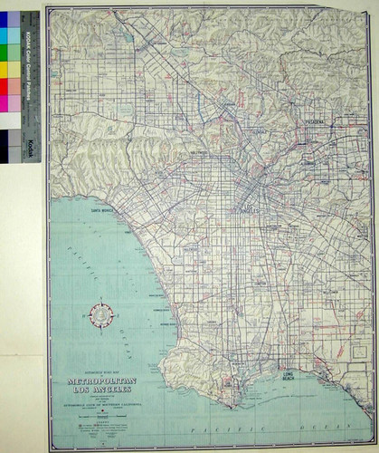 Automobile road map of Metropolitan Los Angeles