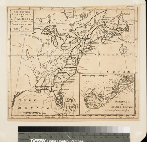 The British Governments in Nth. America Laid down agreeable to the Proclamation of Octr. 7, 1763