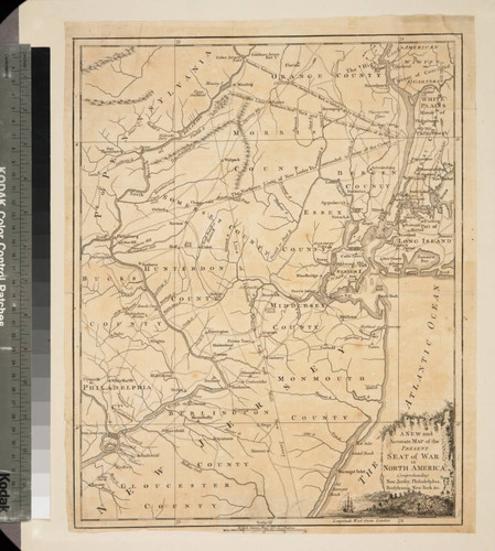 New and Accurate Map of the Present Seat of War in North America, Comprehending New Jersey, Philadelphia, Pensylvania (sic), New-York &c