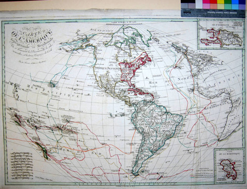 Carte de l'Amerique Septentrionale et Méridionale, ou se trouvent les Decouvertes les plus nouvelles, et les trois Voyages de Cook. Par les Freres Lotter, à Augsburg