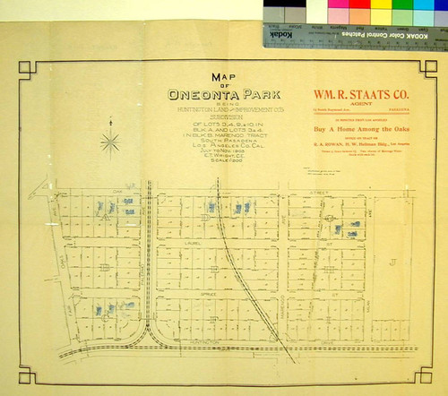 Map of Oneonta Park being Huntington Land and Improvement Co's. subdivision