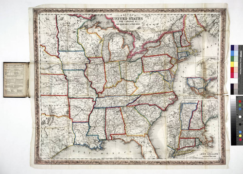 Colton's map of the United States, the Canadas &c showing the rail roads, canals & stage roads with distances from place to place