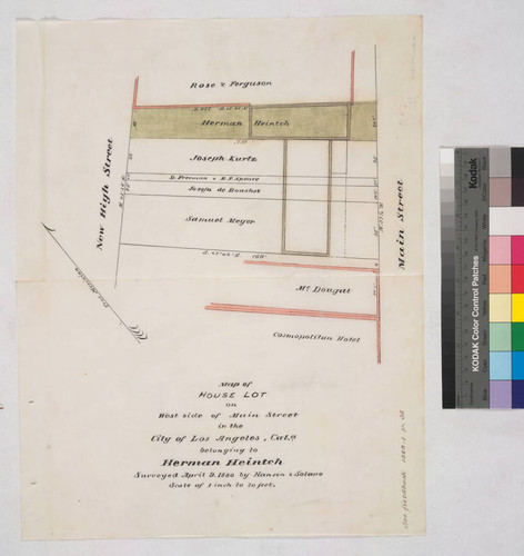 Map of House Lot on West side of Main Street.; Herman Heintch