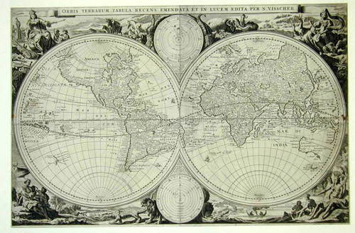 Orbis terrarum tabula recens emendata et in lucem edita / per N. Visscher