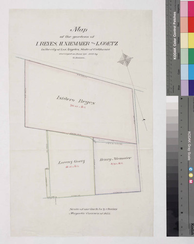 Map of the gardens of I. Reyes, H. Niemaier and L. Goetz