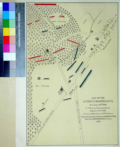 Map of the Action at Drainsville VA. December 20th 1861 U. S. Forces Commanded by Brig. Gen. E. O. C. Ord. Drawn by H. H. Strickler Co. A 9th Pa. Reserve