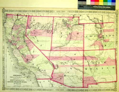 Johnson's California, with the territories of Utah, Nevada, Colorado, New Mexico, and Arizona