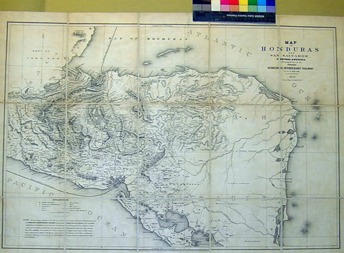 Map of Honduras and San Salvador, Central America : showing the line of the proposed Honduras Interoceanic Railway / by E.G. Squier