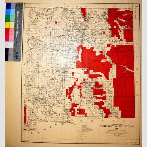 Territory of New Mexico : [Shown in red] lands designated by the Secretary of the Interior as subject to entry under the provisions of the Enlarged Homestead Act of February 10, 1909