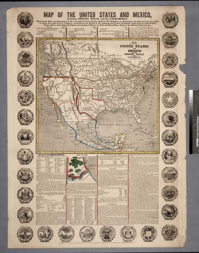 Map of the United States and Mexico : including Oregon, Texas and the ...