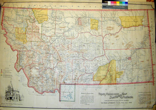 Trans Mississippi Souvenir Map of Montana / compiled from the latest official records by Van Hook & Hibbard, Helena, Mon