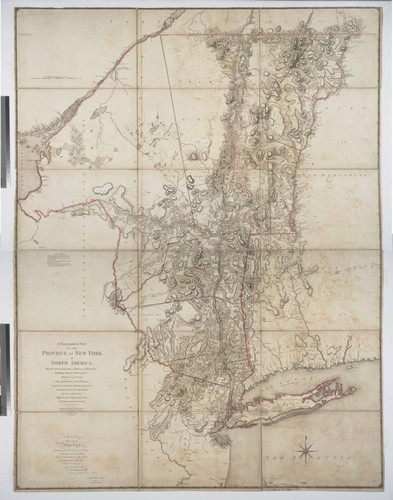 Chorographical Map of the Province of New York in North America, Divided into Counties, Manors, Patents and Townships; Exhibiting likewise all the private Grants of Land made and located in that Province; Compiled from Actual Surveys deposited in the Patent Office at New York