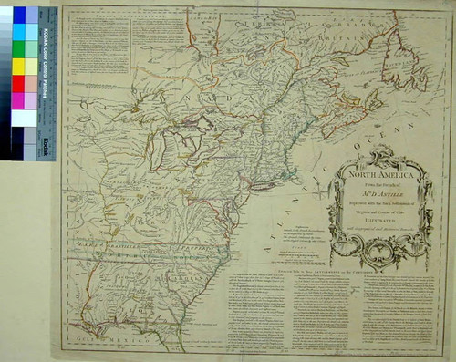 North America From the French of Mr. D'Anville Improved with the Back Settlements of Virginia and Course of Ohio Illustrated with Geographical and Historical Remarks