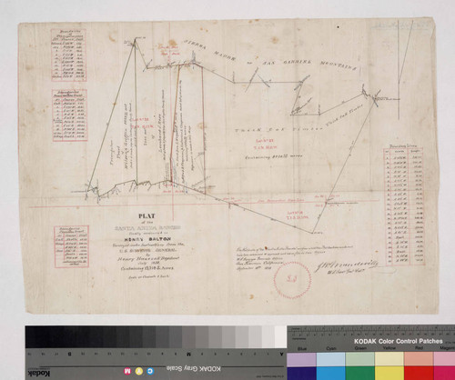 Plat of the Santa Anita Rancho finally confirmed to Henry Dalton