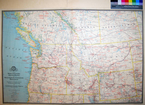 A Map of Northwestern United States and Neighboring Canadian Provinces : Prepared in the Cartographic Section of The National Geographic Society for the National Geographic Magazine, Gilbert Grosvenor, Editor