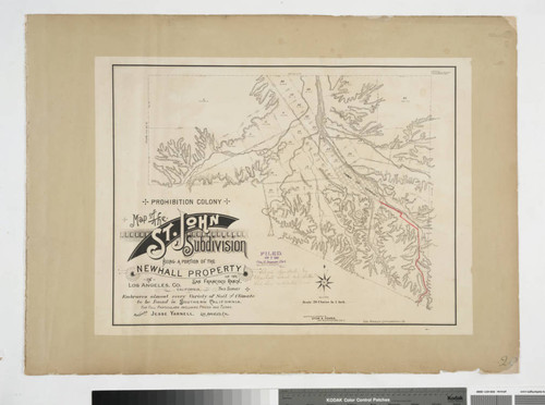 Prohibition Colony / Map of the St. John Subdivision being a portion of the Newhall Property on the San Francisco Ranch in Los Angeles County, California