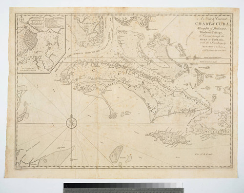 A New & Correct Chart of Cuba, Streights of Bahama, Windward Passage, the Current through the Gulf of Florida, with the Soundings &c. By an Officer in the Navy