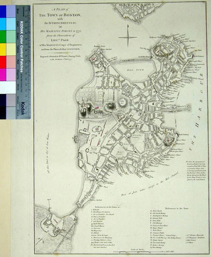 Plan of the Town of Boston, with the Intrenchments &c. of His Majestys Forces in 1775: from the Observations of Lieut. Page of His Majesty's Corps of Engineers; and from the Plans of other Gentlemen