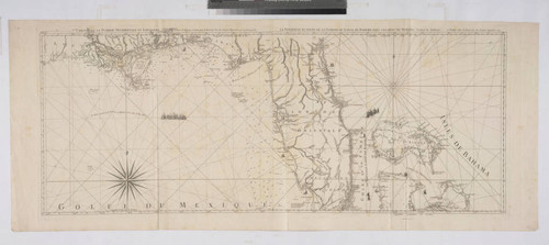 Carte de la Floride Occidentale et Louisiane - La Peninsule at Golfe de la Floride ou Canal de Bahama avec les Isles de Bahama [two maps in one]