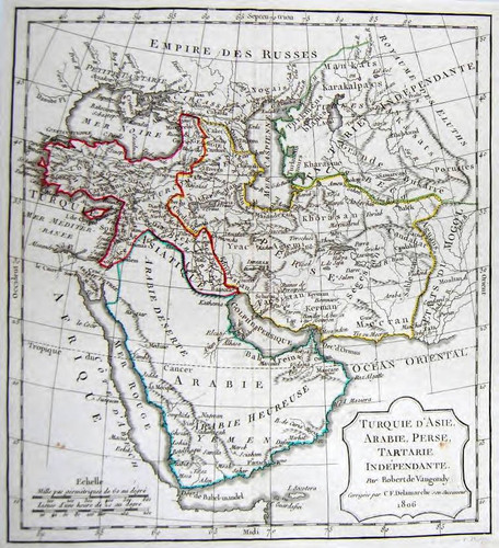 Turquie d'Asie, Arabie, Perse, Tartarie Indépendante / Par Robert de Vaugondy, corrigées par C. F. Delamarche son Successeur