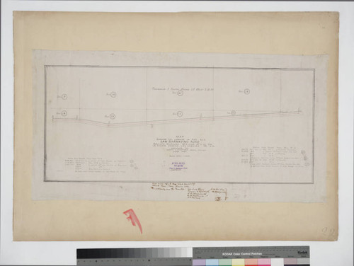 Map showing the change in the Old San Bernardino Road between stations No.6 anda No.11 of the La Puente Rancho, Los Angeles County, Calif