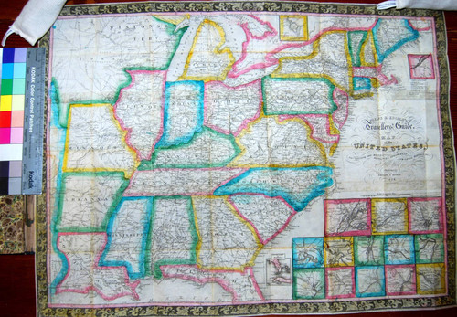 Phelps & Ensign's travellers' guide and map of the United States, containing the roads, distances, steam boat and canal routes, &c